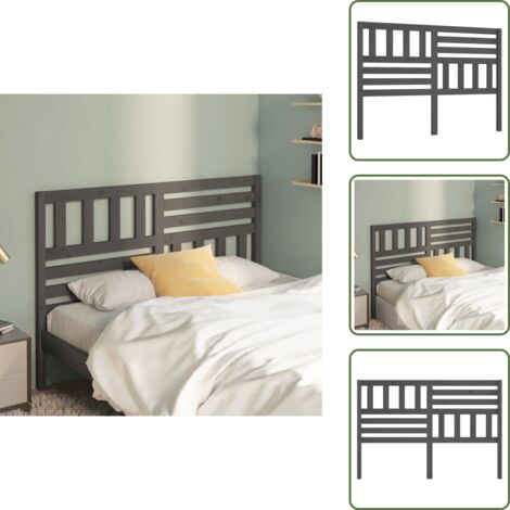 - vidaXL Testiera Letto Grigia 166x4x100cm in Legno Massello di Pino -