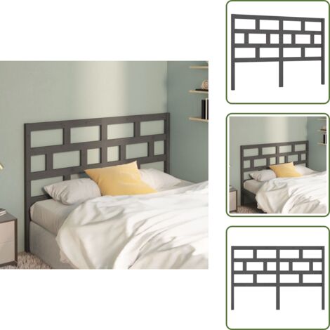 - vidaXL Testiera Letto Grigia 166x4x100cm in Legno Massello di Pino -
