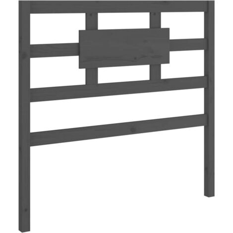 vidaXL Testiera Letto Grigia 80,5x4x100 cm in Legno Massello di Pino
