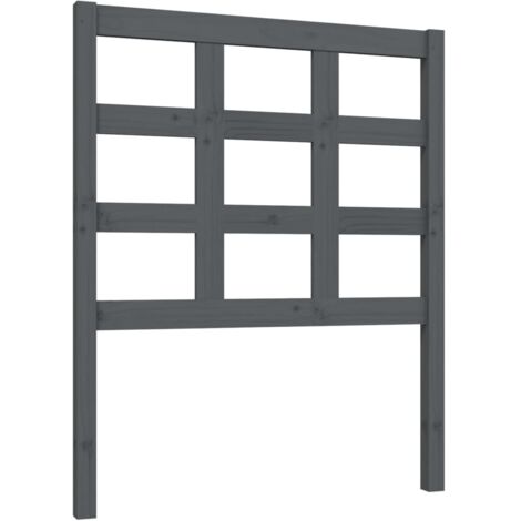 vidaXL Testiera Letto Grigia 80,5x4x100 cm in Legno Massello di Pino