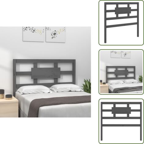 - vidaXL Testiera Letto Grigia 80,5x4x100 cm in Legno Massello di Pino -