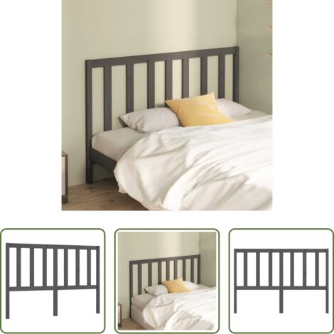 vidaXL Testiera letto in pino -  Testiera Letto Grigia 156x4x100 cm in Legno Massello di Pino