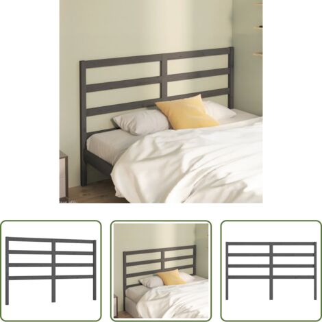 vidaXL Testiera letto in pino -  Testiera Letto Grigia 166x4x100 cm in Legno Massello di Pino