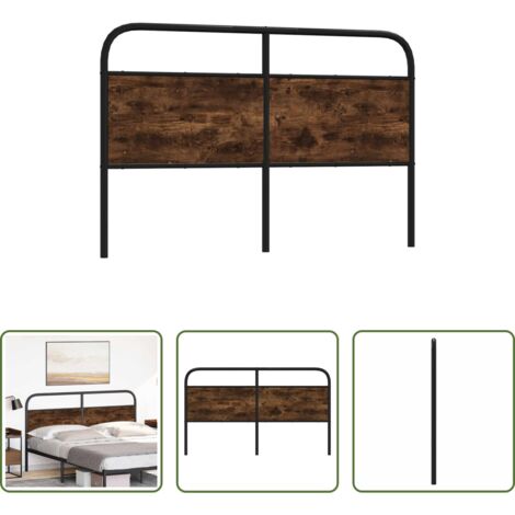 vidaXL Testiera letto multistrato -  Testiera di Ricambio Rovere Fumo 160 cm in Acciaio e Legno Multistrato