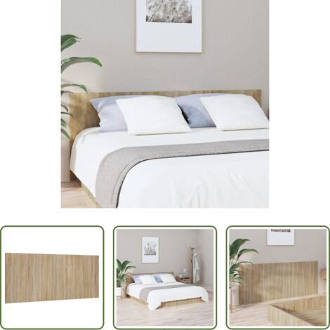 vidaXL Testiera letto per letti senza testata -  Testiera Letto Rovere Sonoma 200x1,5x80 cm in Legno Multistrato