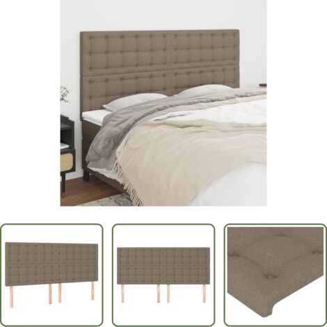 vidaXL Testiera letto regolabile -  Testiera per letto Tortora 160x5x118/128 cm Tessuto