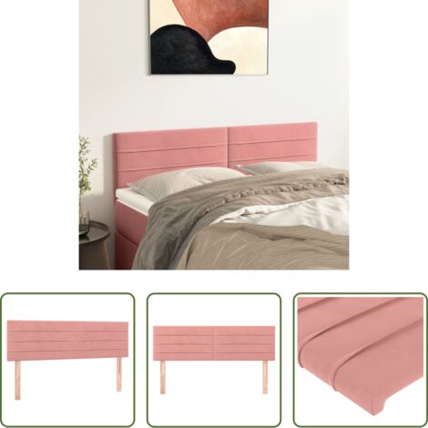 vidaXL Testiera letto regolabile -  Testiera Rosa 144x5x78/88 cm in Velluto