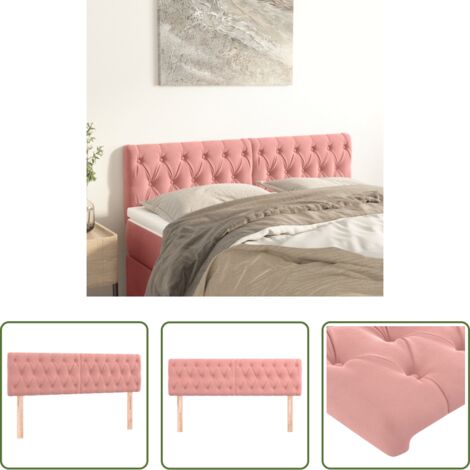 vidaXL Testiera letto regolabile -  Testiera Rosa 160x7x78/88 cm in Velluto