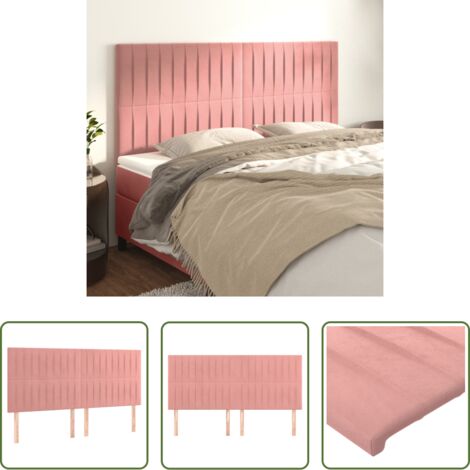 vidaXL Testiera letto regolabile -  Testiera Rosa 180x5x118/128 cm Velluto