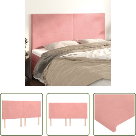 vidaXL Testiera letto regolabile -  Testiera Rosa 180x5x118/128 cm Velluto