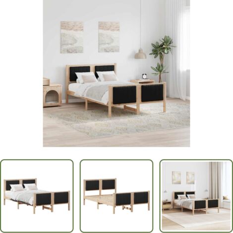 vidaXL Testiera letto -  Struttura del Letto con testiera Marrone e nero 120 x 190 cm