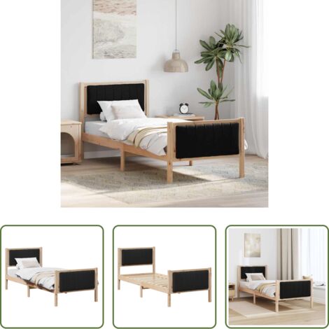 vidaXL Testiera letto -  Struttura del Letto con testiera Marrone e nero 75 x 190 cm