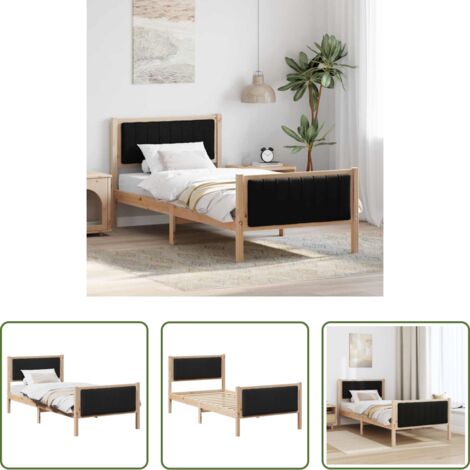 vidaXL Testiera letto -  Struttura del Letto con testiera Marrone e nero 90 x 190 cm