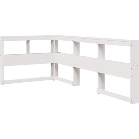 vidaXL Testiera Libreria a L Bianca 80 cm in Legno Massello di Pino