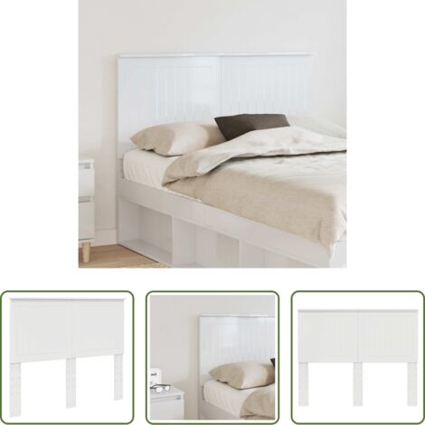 vidaXL Testiera moderna -  Testiera con testiera Bianco Lucido 120 cm Legno multistrato
