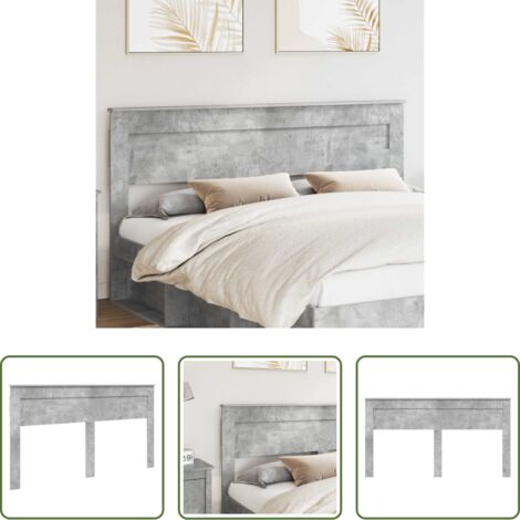 vidaXL Testiera moderna -  Testiera Grigio cemento 180 cm Legno multistrato