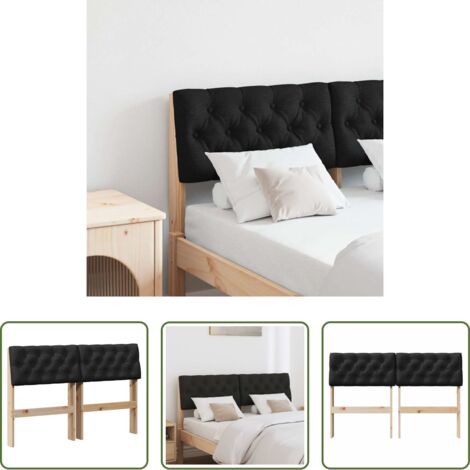 vidaXL Testiera moderna -  Testiera imbottita Nero 120 cm Pino massello