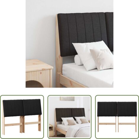 vidaXL Testiera moderna -  Testiera imbottita Nero 120 cm Pino massello