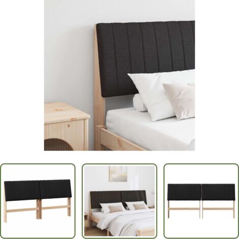 vidaXL Testiera moderna -  Testiera imbottita Nero 180 cm Pino massello