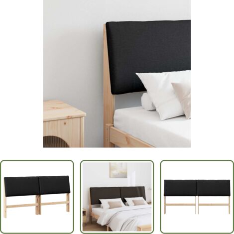 vidaXL Testiera moderna -  Testiera imbottita Nero 180 cm Pino massello