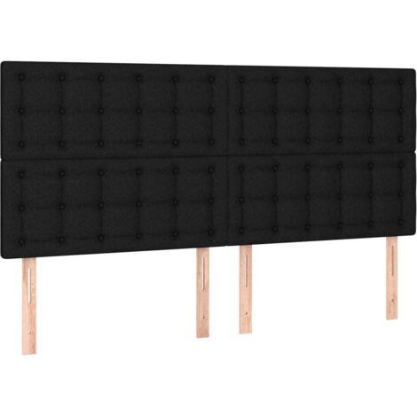vidaXL Testiera Nera 200x5x118/128 cm Tessuto
