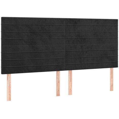 vidaXL Testiera Nera 200x5x118/128 cm Velluto