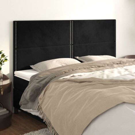vidaXL Testiera Nera 200x5x118/128 cm Velluto