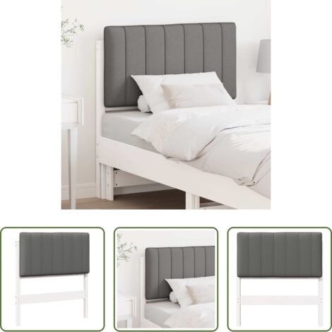 vidaXL Testiera per camera da letto -  Testiera imbottita Bianco e grigio chiaro 80 cm Pino massello