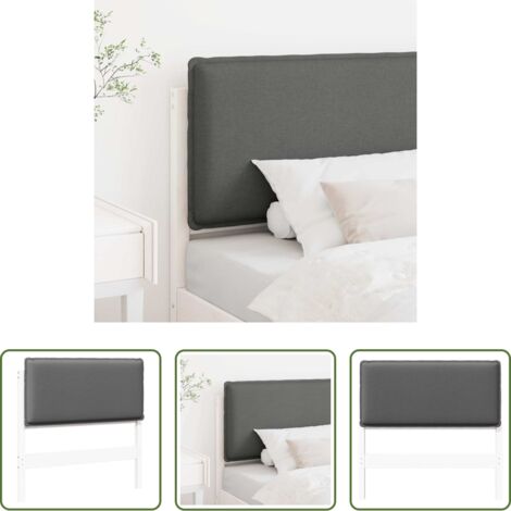 vidaXL Testiera per camera da letto -  Testiera imbottita Bianco e grigio chiaro 80 cm Pino massello