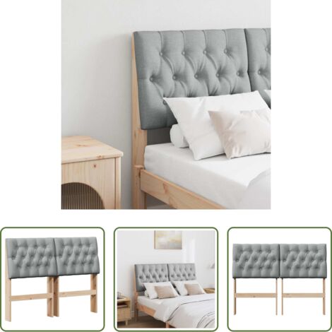 vidaXL Testiera per camera da letto -  Testiera imbottita Grigio chiaro 120 cm Pino massello