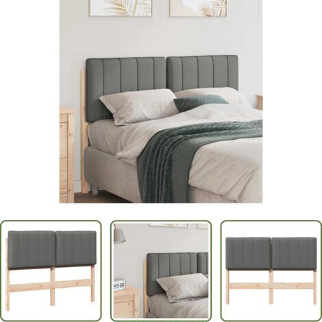 vidaXL Testiera per camera da letto -  Testiera imbottita Marrone e Grigio Chiaro 120 cm Pino massello