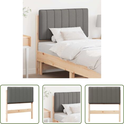 vidaXL Testiera per camera da letto -  Testiera imbottita Marrone e Grigio Chiaro 80 cm Pino massello