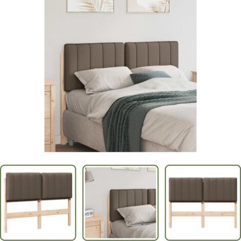 vidaXL Testiera per camera da letto -  Testiera imbottita Marrone e taupe 120 cm Pino massello