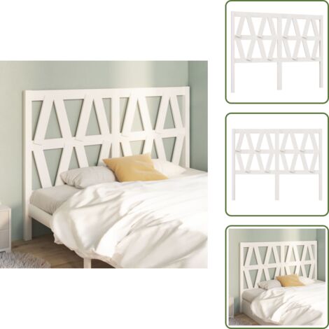 - vidaXL Testiera per Letto Bianca 126x4x100cm in Legno Massello di Pino -