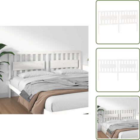 - vidaXL Testiera per Letto Bianca 185,5x4x100 cm Legno Massello di Pino -