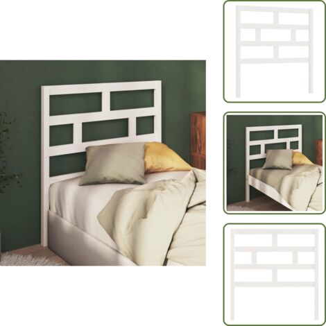 - vidaXL Testiera per Letto Bianca 96x4x100 cm in Legno Massello di Pino -