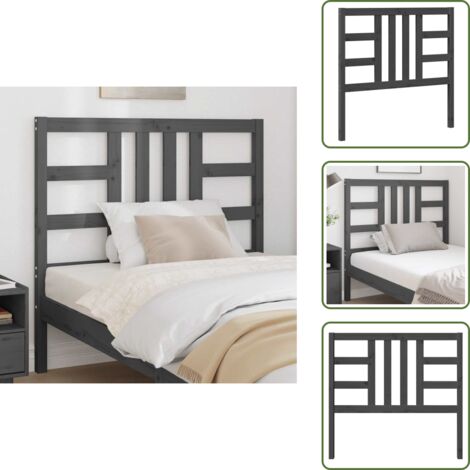 - vidaXL Testiera per Letto Grigia 106x4x100 cm Legno Massello di Pino -
