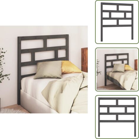 - vidaXL Testiera per Letto Grigia 106x4x100cm in Legno Massello di Pino -