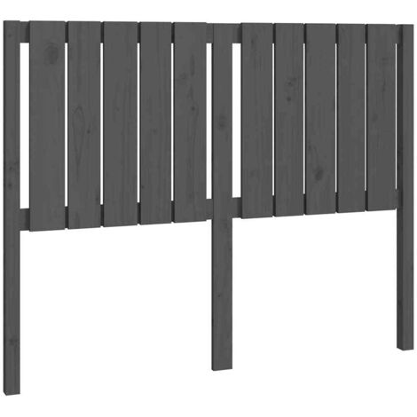 vidaXL Testiera per Letto Grigia 125,5x4x100 cm Legno Massello di Pino