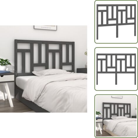 - vidaXL Testiera per Letto Grigia 125,5x4x100 cm Legno Massello di Pino -