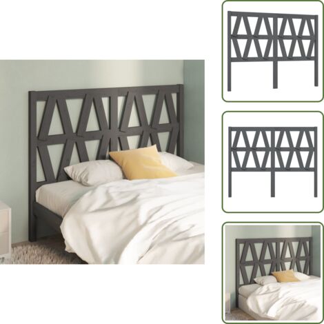 - vidaXL Testiera per Letto Grigia 126x4x100cm in Legno Massello di Pino -