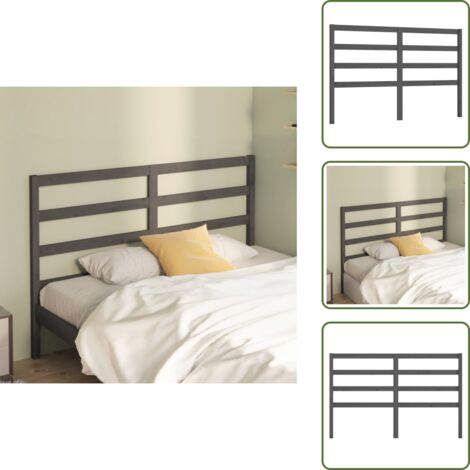 - vidaXL Testiera per Letto Grigia 126x4x100cm in Legno Massello di Pino -