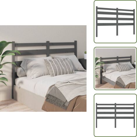 - vidaXL Testiera per Letto Grigia 126x4x100cm in Legno Massello di Pino -