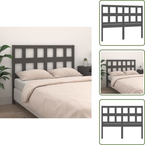 - vidaXL Testiera per Letto Grigia 145,5x4x100 cm Legno Massello di Pino -