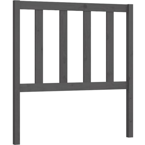 vidaXL Testiera per Letto Grigia 81x4x100 cm in Legno Massello di Pino