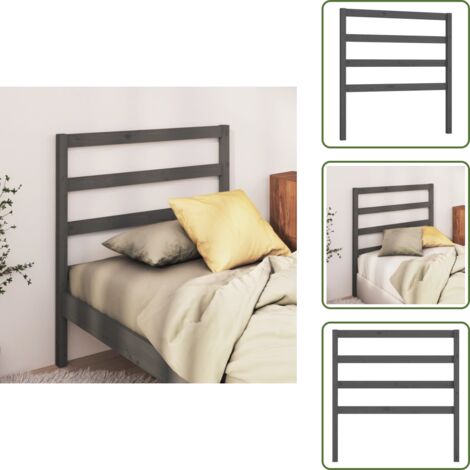 - vidaXL Testiera per Letto Grigia 96x4x100 cm in Legno Massello di Pino -