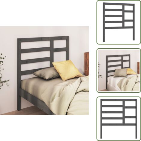 - vidaXL Testiera per Letto Grigia 96x4x104 cm in Legno Massello di Pino -