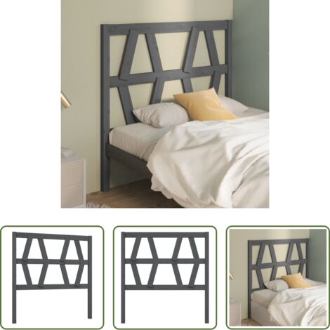 vidaXL Testiera per letto grigia -  Testiera per Letto Grigia 96x4x100 cm in Legno Massello di Pino