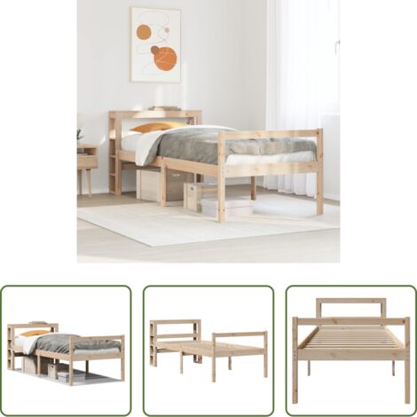 vidaXL Testiera per letto -  Letto per Anziani con Testiera 90x200 cm Legno Massello Pino