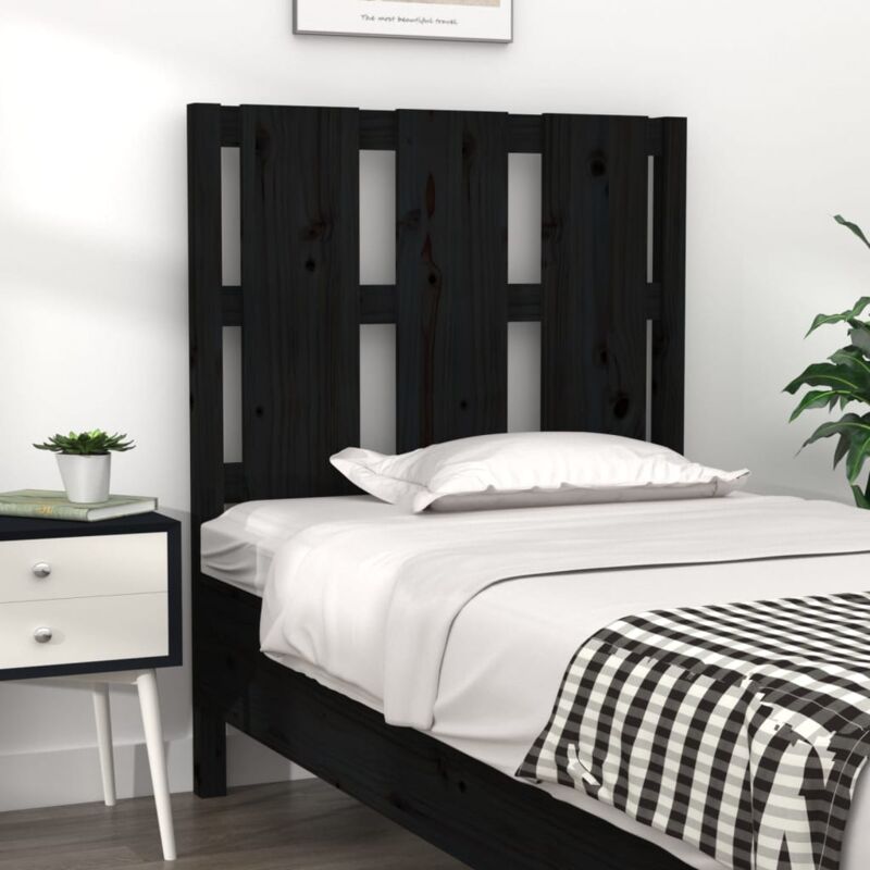 Vidaxl - Testiera per Letto Nera 80,5x4x100 cm in Legno Massello di Pino